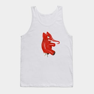 Red elephant sitting on a stool Tank Top